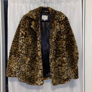 Faux Fur Leopard Coat